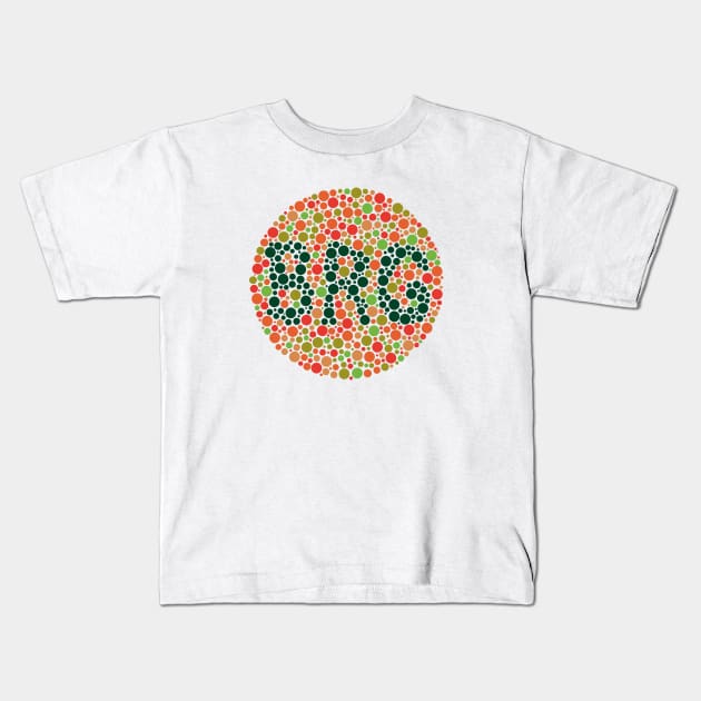 Ishihara automotive eye test for British Racing Green (red) Kids T-Shirt by 710Designs